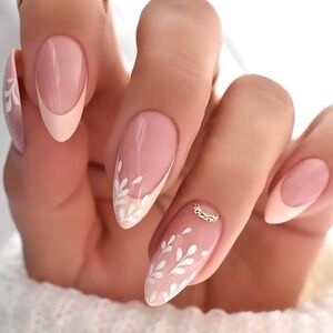 Floral French Tip Nails